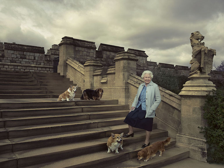 Queen Elizabeth II & corgi dogs. Photo Credit: © Royal Trust Collection.