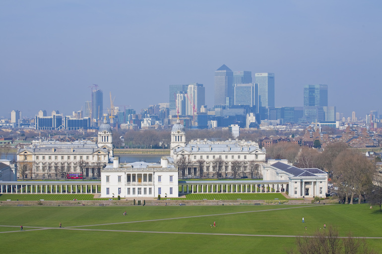 Greenwich park with view of Canary Wharf in London. Photo Credit: © London & Partners. 