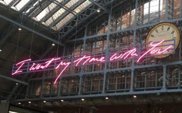 Saint Pancras International Station: Tracey Emin Neon Sign, I want my time with you. Photo Credit: © Edwin Lerner.
