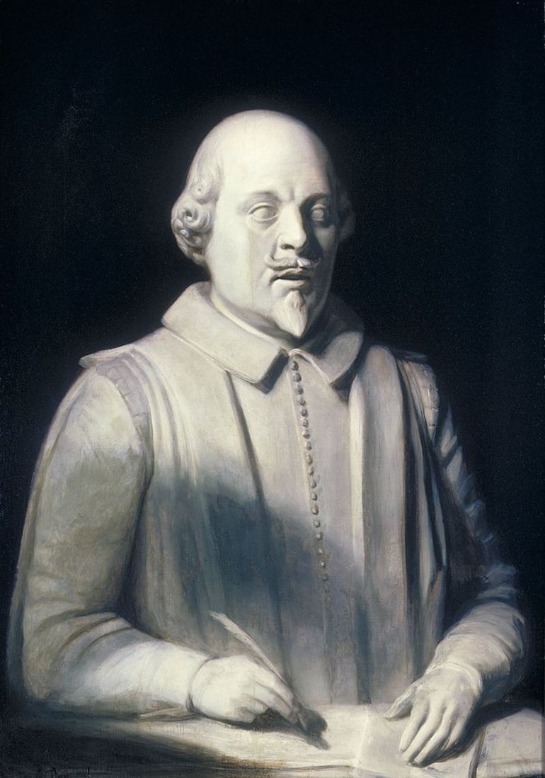 William Shakespeare portrait by Gerard Johnson known as The Stratford Bust. Photo Credit: © Wikimedia Commons.