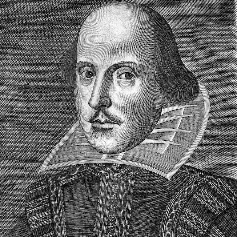 William Shakespeare portrait by Martin Droeshout known asThe Droeshout Engraving. Photo Credit: © Public Domain via Wikimedia Commons.