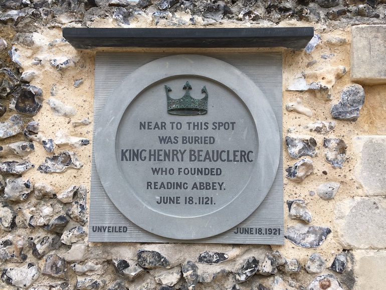 Plaque marking grave site of King Henry I of England. Photo Credit: © Edwin Lerner. 