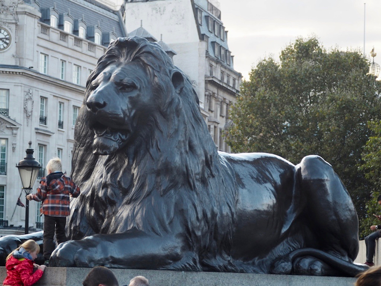 Famous Cats in London: Big Cats in Trafalgar Square. Photo Credit: © Ursula Petula Barzey.