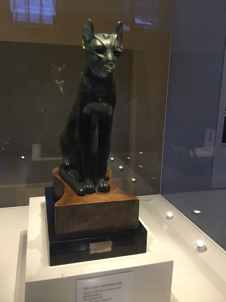 Famous Cats in London: Gayer Anderson Cat at British Museum. Photo Credit: © Sue Hyde.