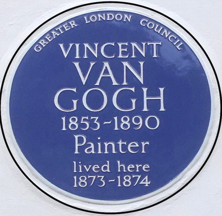 Vincent van Gogh blue plaque. Photo Credit: © Edwin Lerner.