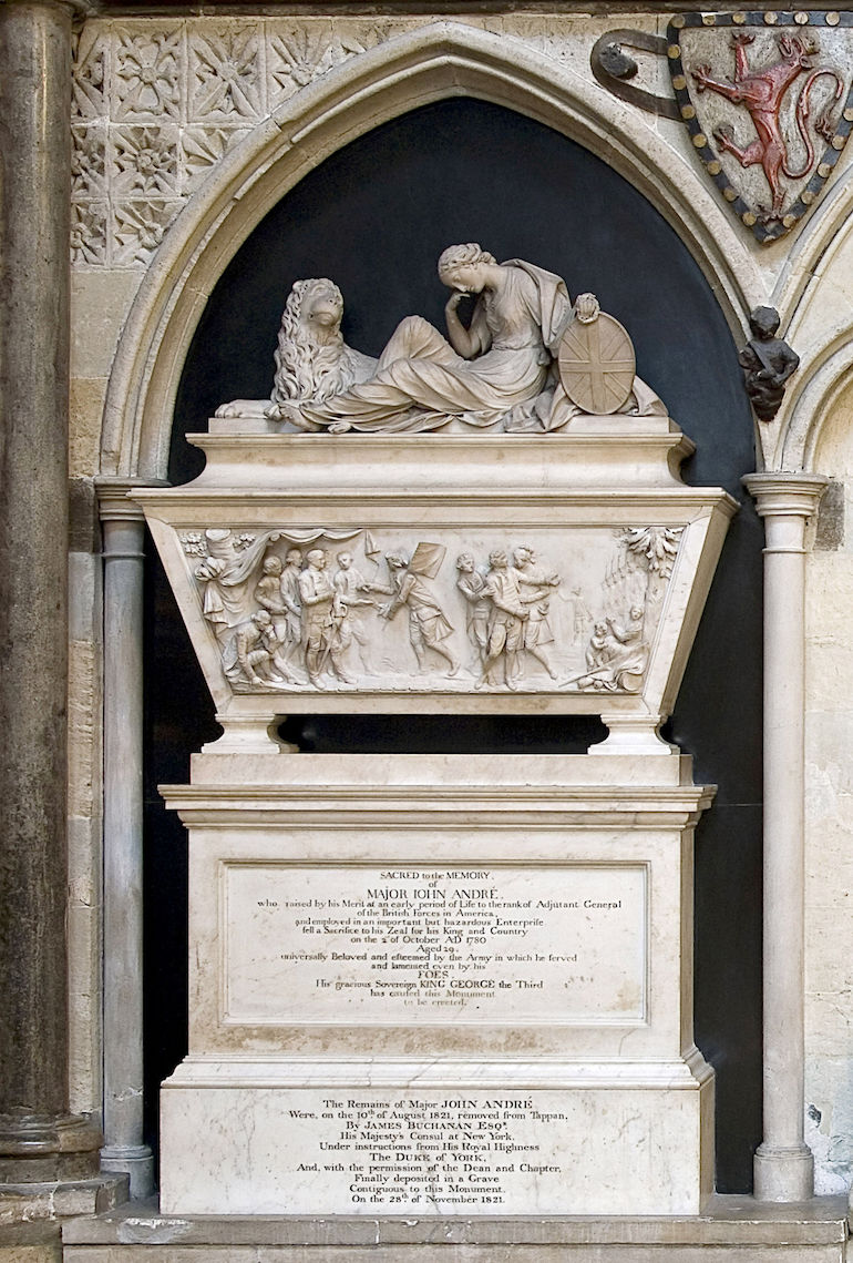 British Major John Andre monument at Westminster Abbey. Photo Credit: © Westminster Abbey. 