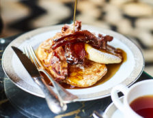 Brunch in London: Pancakes with Bacon at The Wolseley. Photo Credit: © David Loftus via The Wolseley.