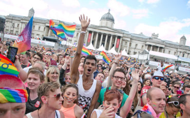 Crowd at Pride in London Celebrations in Trafalgar Square. Photo Credit: © Matias Altbach via Pride in London.
