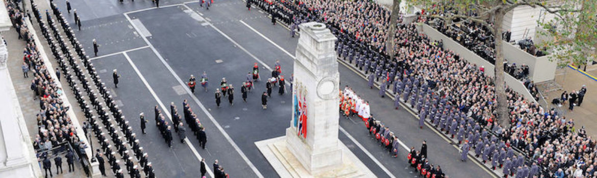 Remembrance Sunday at the Cenotaph in London. Photo Credit: © Mez Merrill/MOD via Wikimedia Commons.