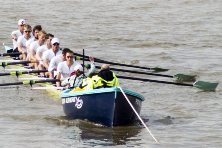 The Boat Race: Cambridge at their stakeboat. Photo Credit: © Public Domain via Wikimedia Commons.