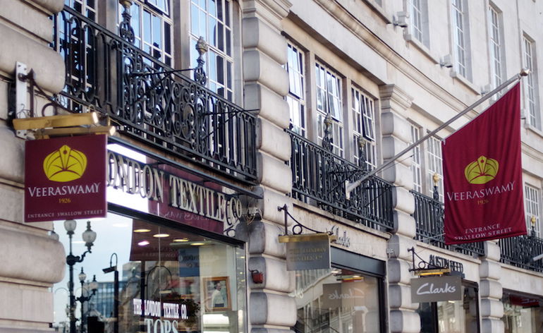 Entrance to Veeraswamy Indian Restaurant in London. Photo Credit: © Alex Muller via Wikimedia Commons.