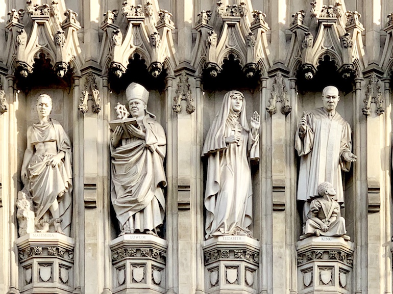 The statues of 21st century Christian martyrs on the Abbey’s West Front. Photo Credit: © Antony Robbins.