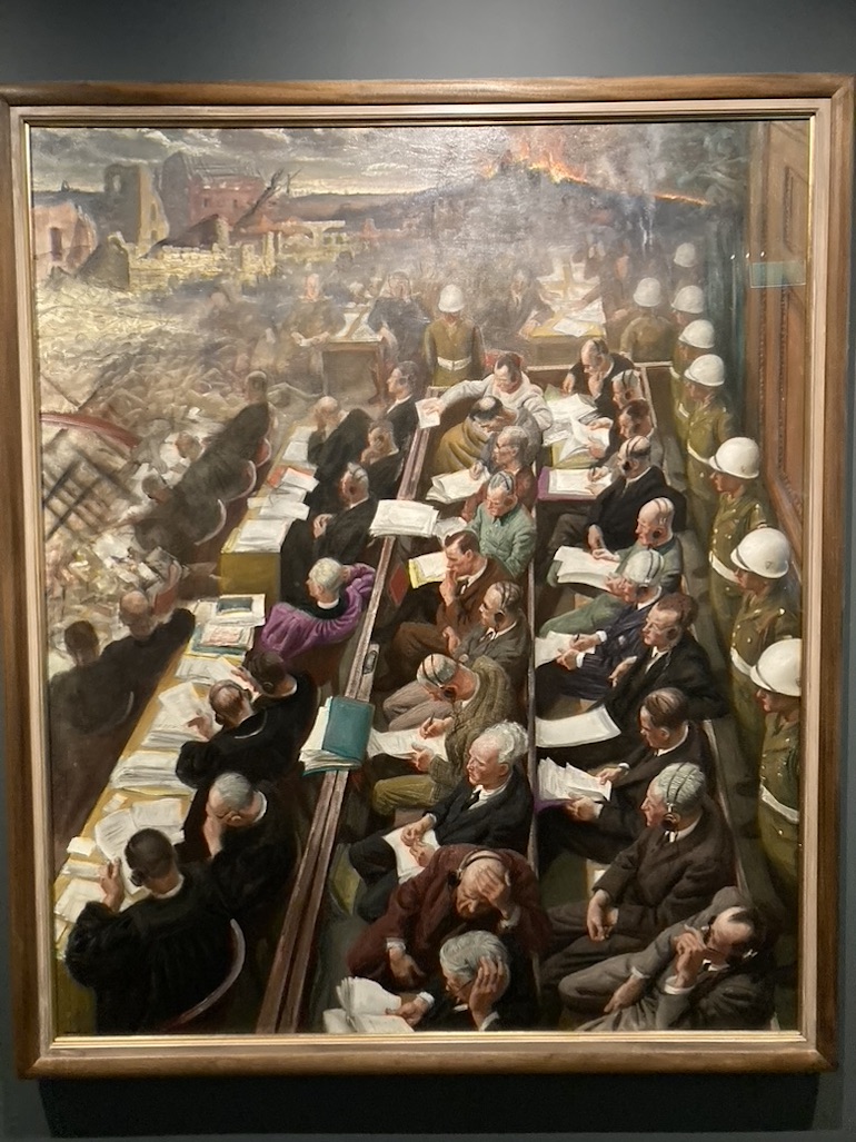 The Nuremberg Trial by war artist Laura Knight at Imperial War Museum in London. Photo Credit: © Rick Jones.