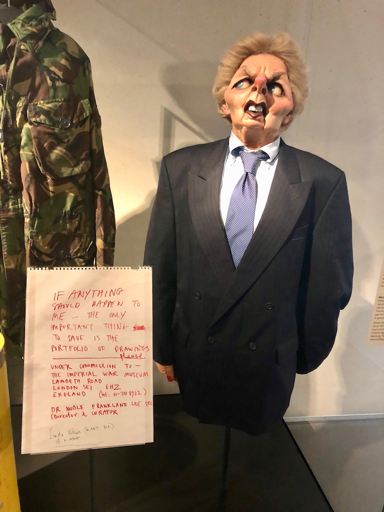 Puppet of Prime Minister Margaret Thatcher at Imperial War Museum London. Photo Credit: © Ursula Petula Barzey.