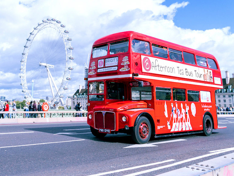 View the sites of London while sipping tea.  Photo Credit: © Brigit’s Bakery.