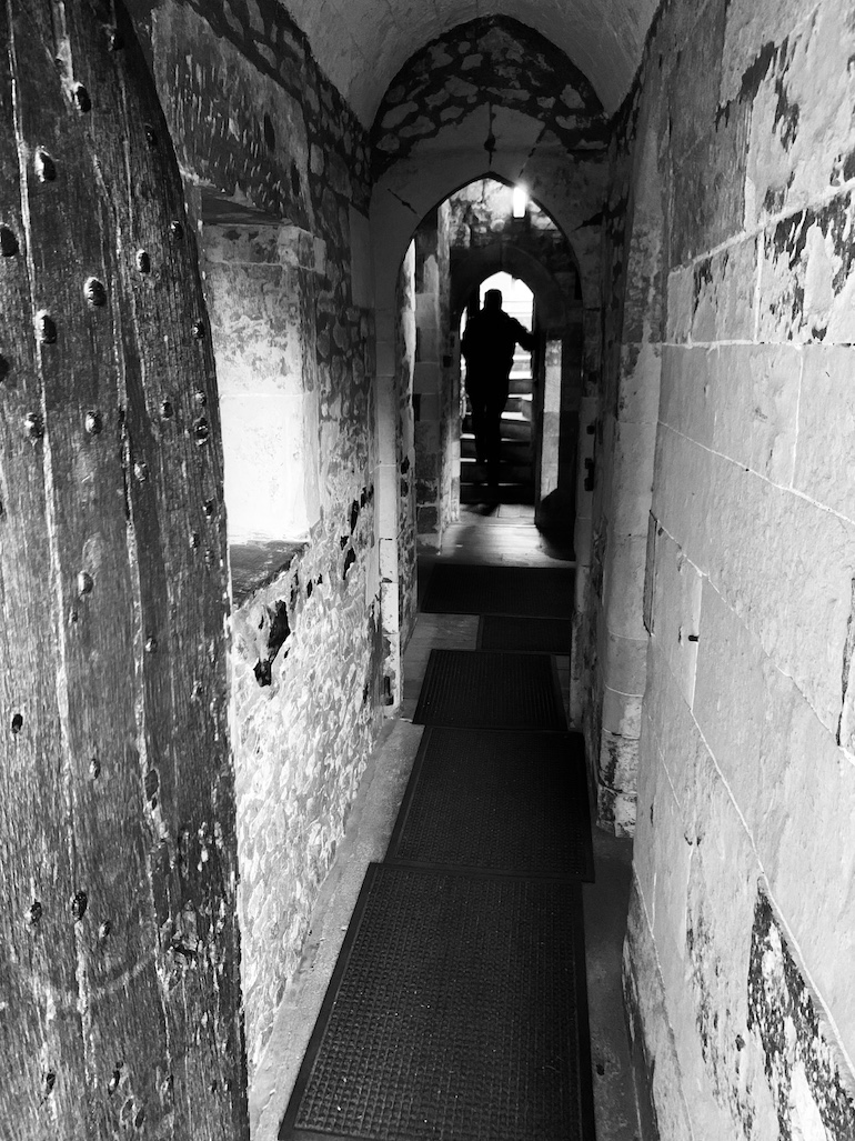 The narrow and rather spooky 13th century corridor of the Broad Arrow Tower. Photo Credit: © Antony Robbins.