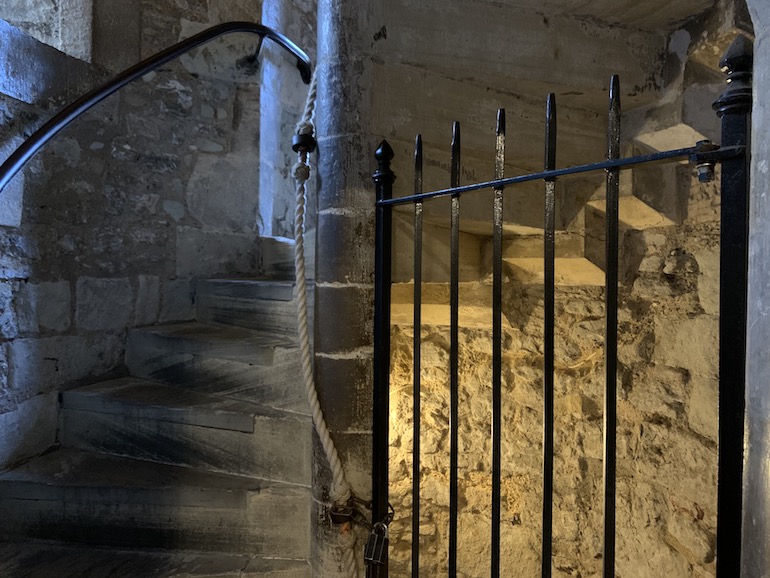 The twisting staircase leading to the Salt Tower at Tower of London. Photo Credit: © Antony Robbins.