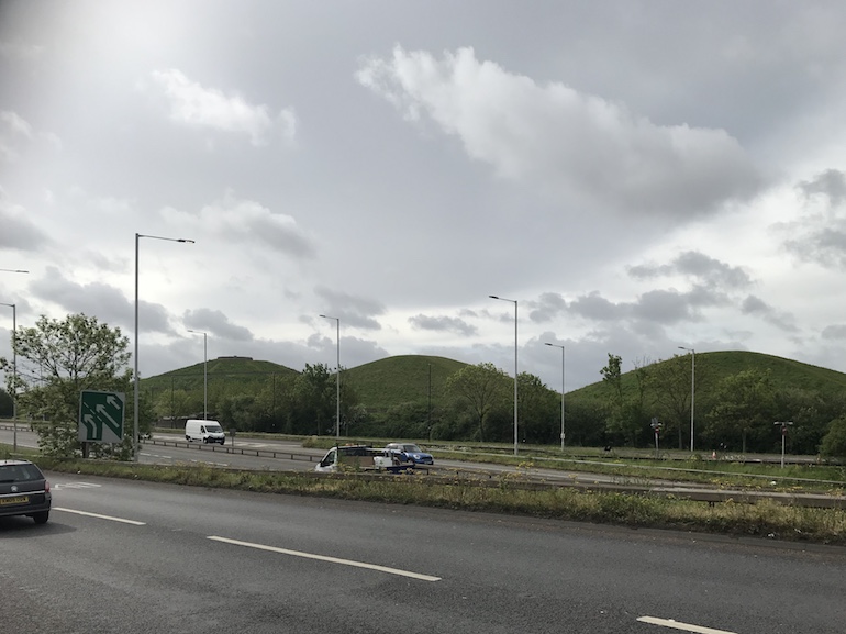 3 of the 4 'Northolt Alps' the local nickname for the man made conical hills constructed alongside the A40. Photo Credit: © Steven Szymanski.