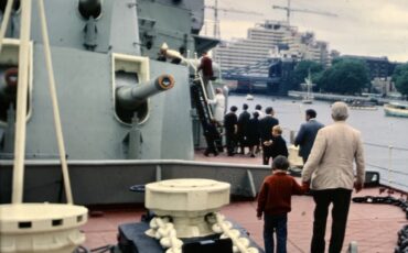 Antony Robbins aka Mr Londoner on HMS Belfast with his father in 1971. Photo Credit: ©  Anthony Robbins.