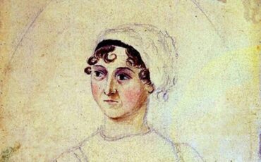 Portrait of Jane Austen by her sister Cassandra, in watercolour and pencil. Photo Credit: © Ingrid M Wallenborg.