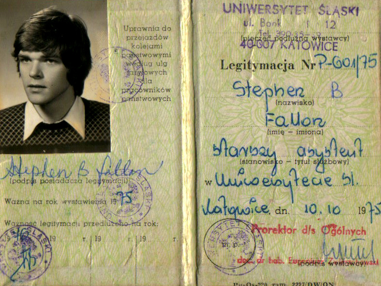 Steve Fallon's national identity card while teaching in Communist Poland 1975/6. Photo Credit: © Steve Fallon.