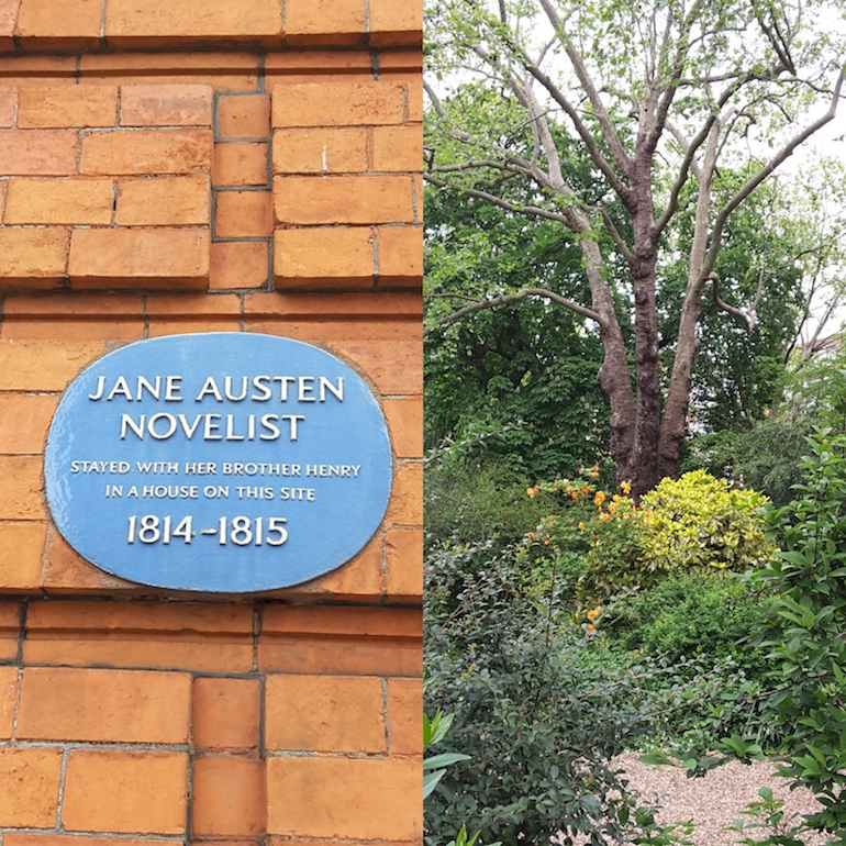 The garden square at 23 Hans Place where Jane Austen refreshed herself. Photo Credit: © Ingrid M Wallenborg.