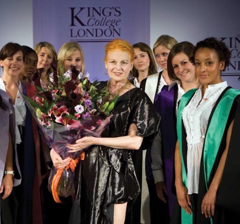 Vivienne Westwood at King's College London in 2008. Photo Credit: © FormerBBC via Wikimedia Commons.