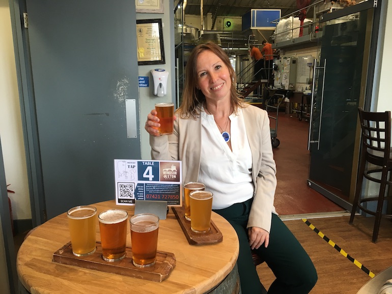 Ildi Pelikan at Windsor & Eton Brewery. Photo Credit: © Leila Pelikan.