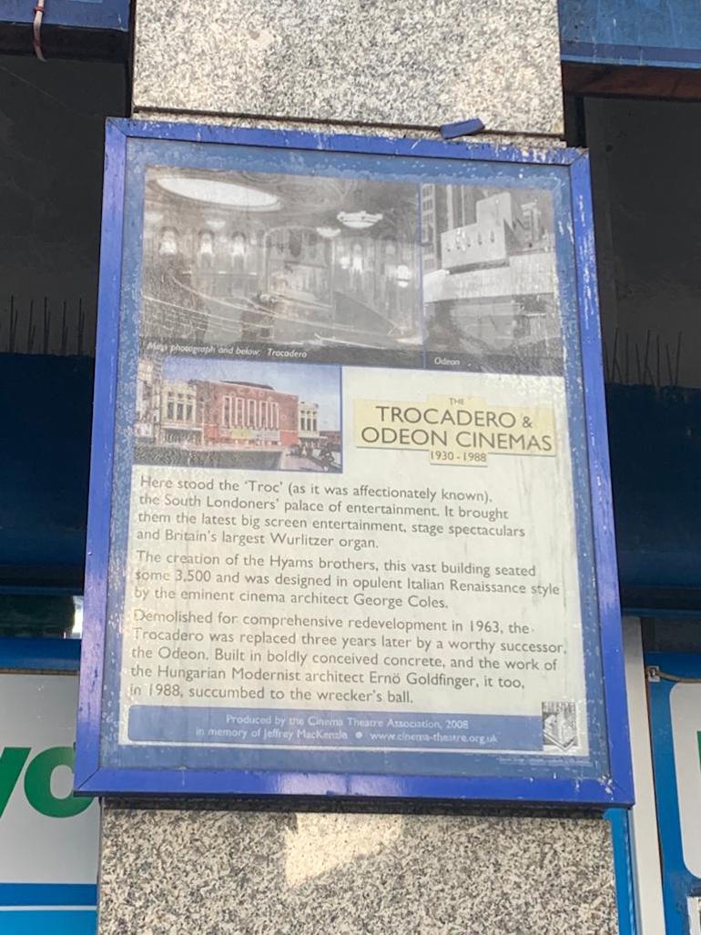 Elephant & Castle - Historic Cinema Plaque. Photo Credit: © Ruth Polling.