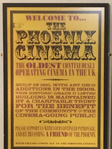 Phoenix Cinema history plaque in poster style. Photo Credit: © Steven Szymanski.