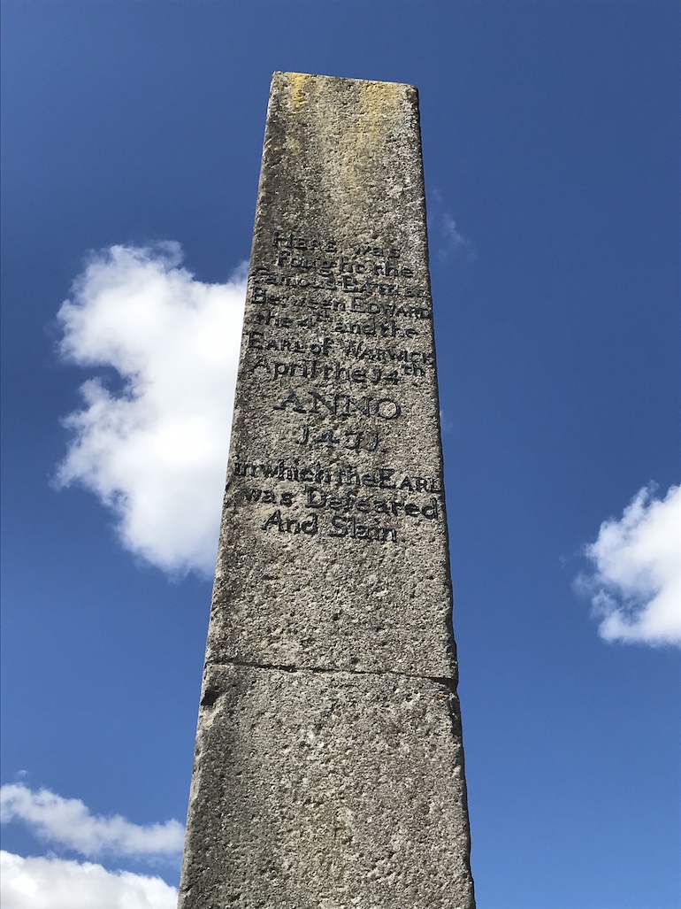 Battle of Barnet - 18th century monument. Photo Credit: © Steven Szymanski.