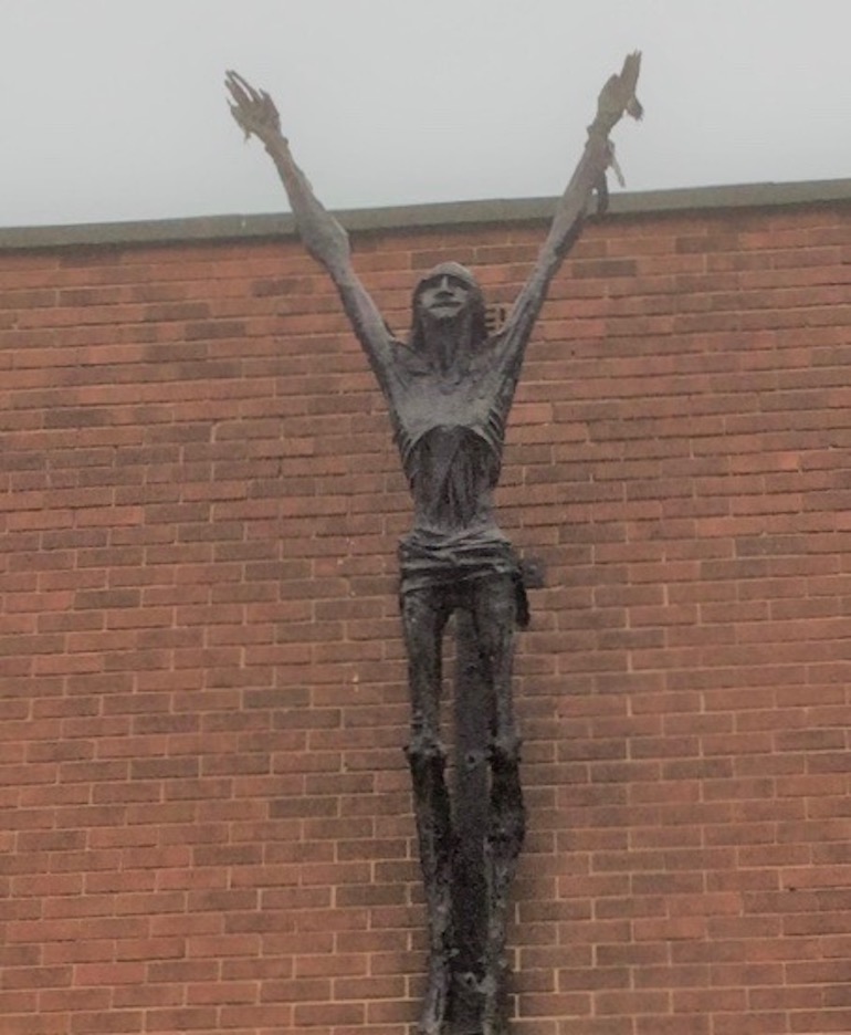 The Resurrection of Christ statue modeled by Lord Woodbine and created by artist Arthur Dooley. Photo Credit: © Angela Morgan. 