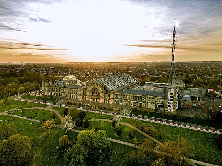 Alexandra Palace is a Grade II listed entertainment and sports venue in London. Photo Credit: © Jack Rose via Wikimedia Commons.