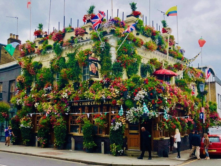 Churchill Arms Pub in London. Photo Credit: © Ursula Petula Barzey.