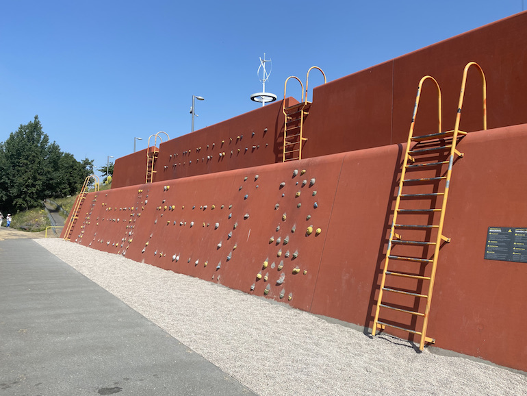 Climbing Wall at Queen Elizabeth Olympic Park. Photo Credit: © Sarah Woods. 