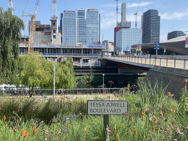 Tessa Jowell Boulevard at Queen Elizabeth Olympic Park. Photo Credit: © Sarah Woods. 