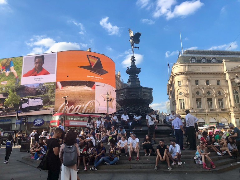 The Statue of Eros in Piccadilly Circus. Photo Credit: © Ursula Petula Barzey.