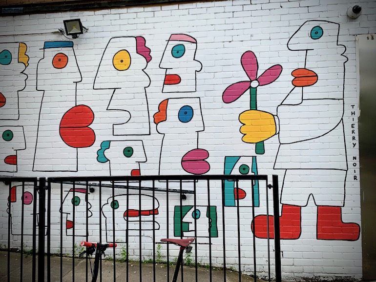 Thierry Noir's street art in Shoreditch, London. Photo Credit: © Antony Robbins.