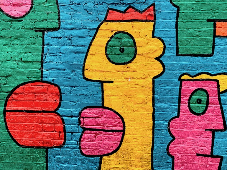 Thierry Noir's work in Rivington Street, Shoreditch, London. Photo Credit: © Antony Robbins.