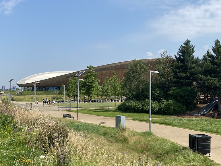 Velodrome roof at Queen Elizabeth Olympic Park in London. Photo Credit: © Sarah Woods. 