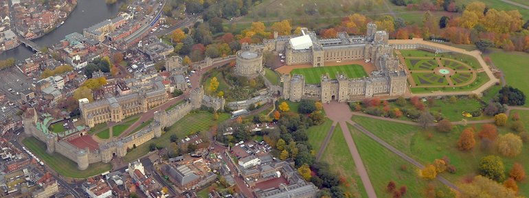 Aerial view of Windsor Castle. Photo Credit: © Wikimedia Commons.