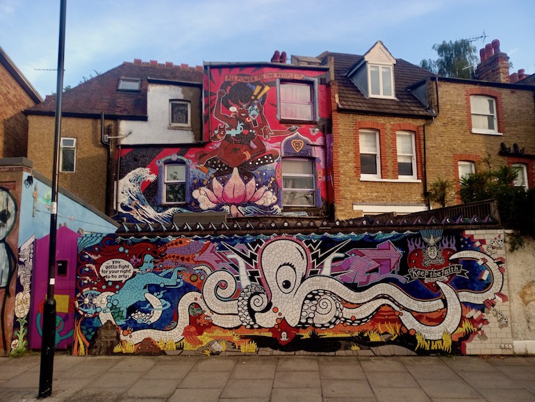 Back of the Carrie Reichardt Mosaic House, Chiswick area of London. Photo Credit: © Christopher Hayden.