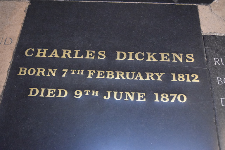 Charles Dickens at Westminster Abbey. Photo Credit: © David Streets. 