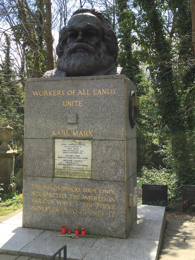 Karl Marx grave at Highgate Cemetery. Photo Credit: © Ursula Petula Barzey.