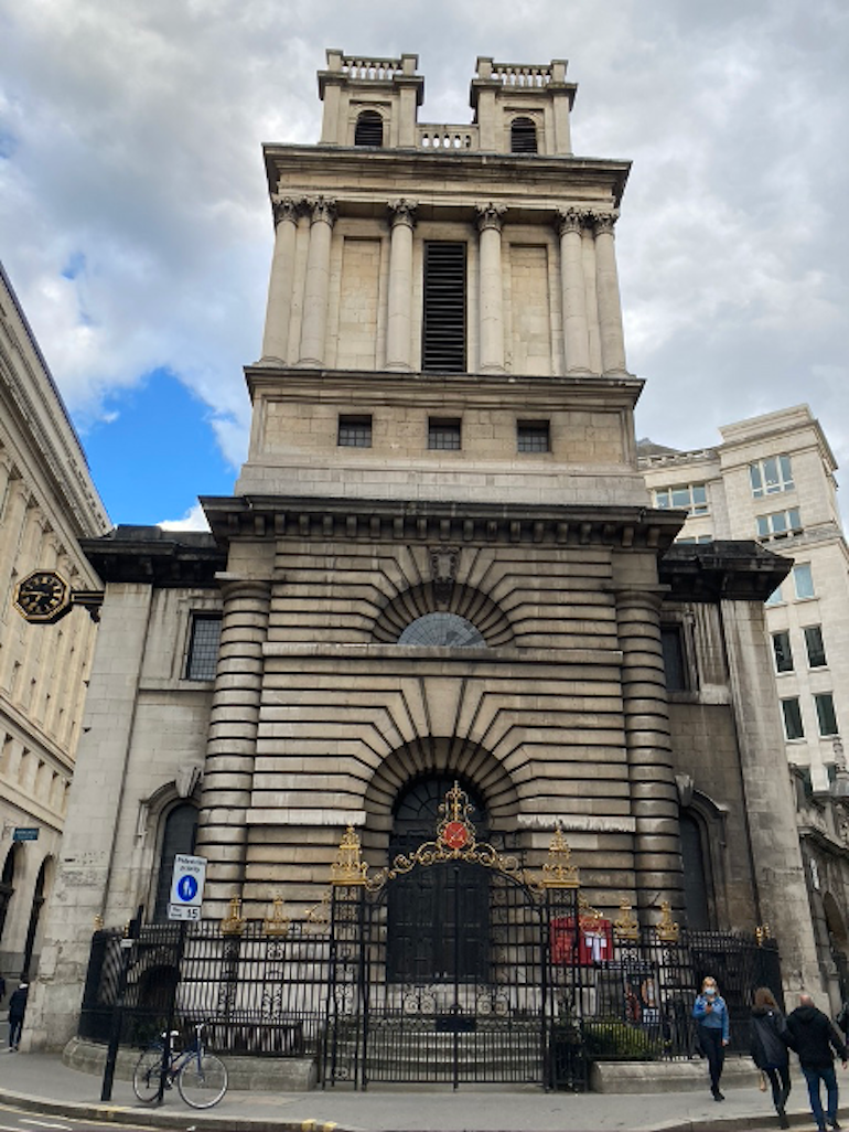 St Mary Woolnoth, Anglican church in the City of London referenced in The Waste Land poem by T.S. Eliot. Photo Credit: © Rick Jones. 