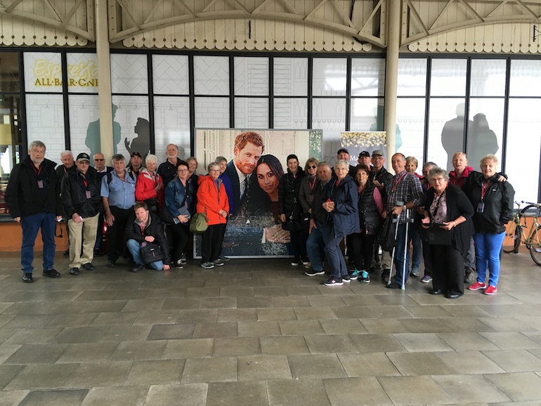 Tour group in Windsor near Prince Harry and Meghan photo. Photo Credit: © Edwin Lerner.