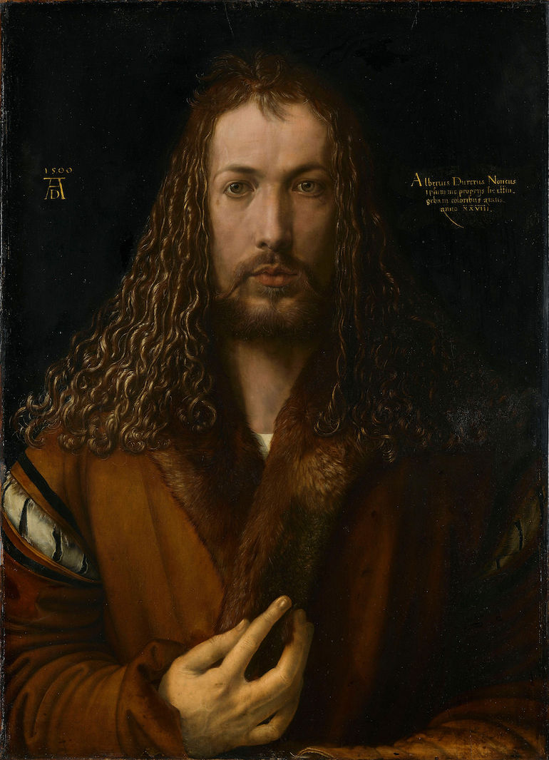 Albrecht Durer self portrait at 28 (1500). Photo Credit: © Public Domain via Wikimedia Commons.