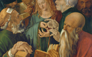 Christ among the Doctors oil on panel by Albrecht Dürer 1506. Photo Credit: © © Museo Thyssen-Bornemisza, Madrid via National Gallery in London.