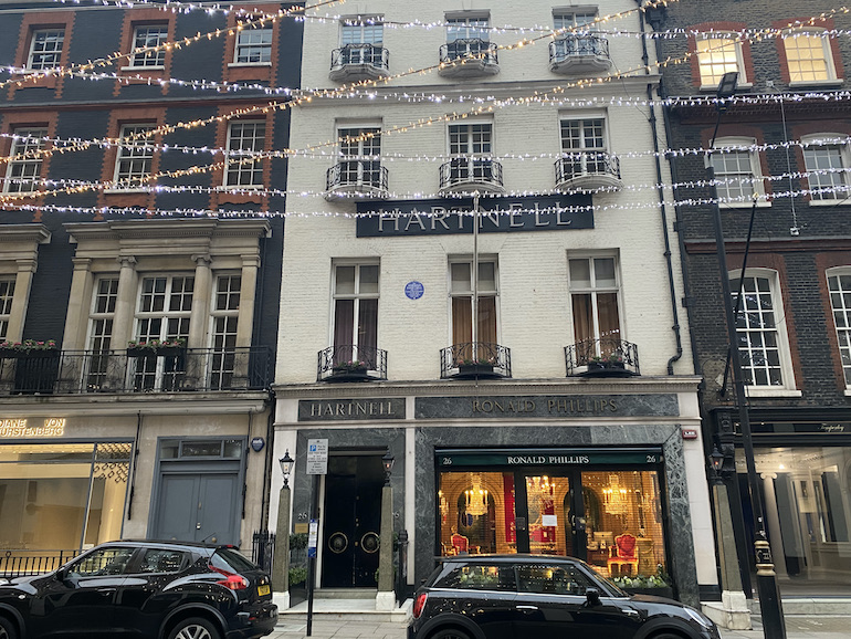 Norman Hartnell, Bruton Street in London. Photo Credit: © Sarah Wood.