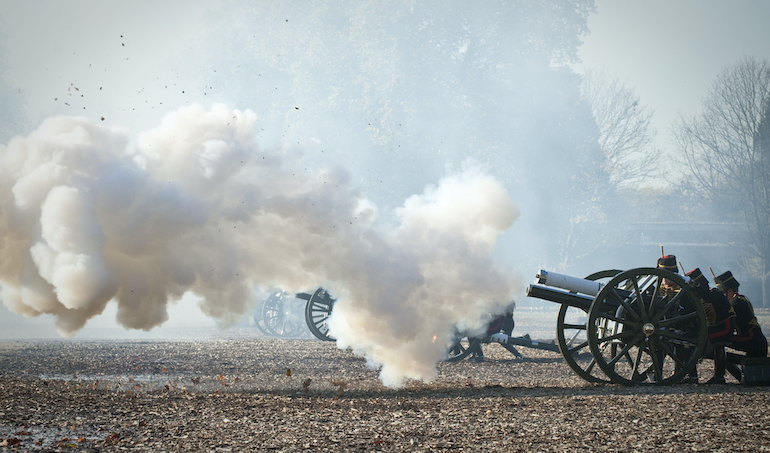 Royal Gun Salute in Hyde Park His Royal Highness The Prince of Wales's birthday, 2012. Photo Credit: © Sergeant Adrian Harlen via Wikimedia Commons.